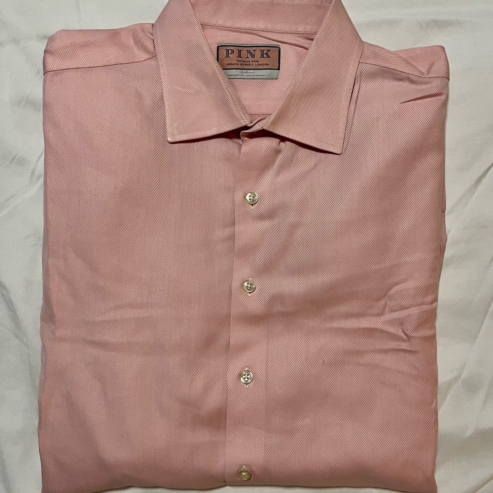 Men’s Thomas Pink Button Down Dress shirt 18”
